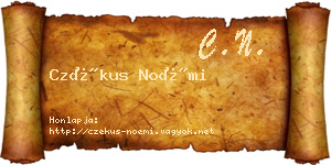 Czékus Noémi névjegykártya